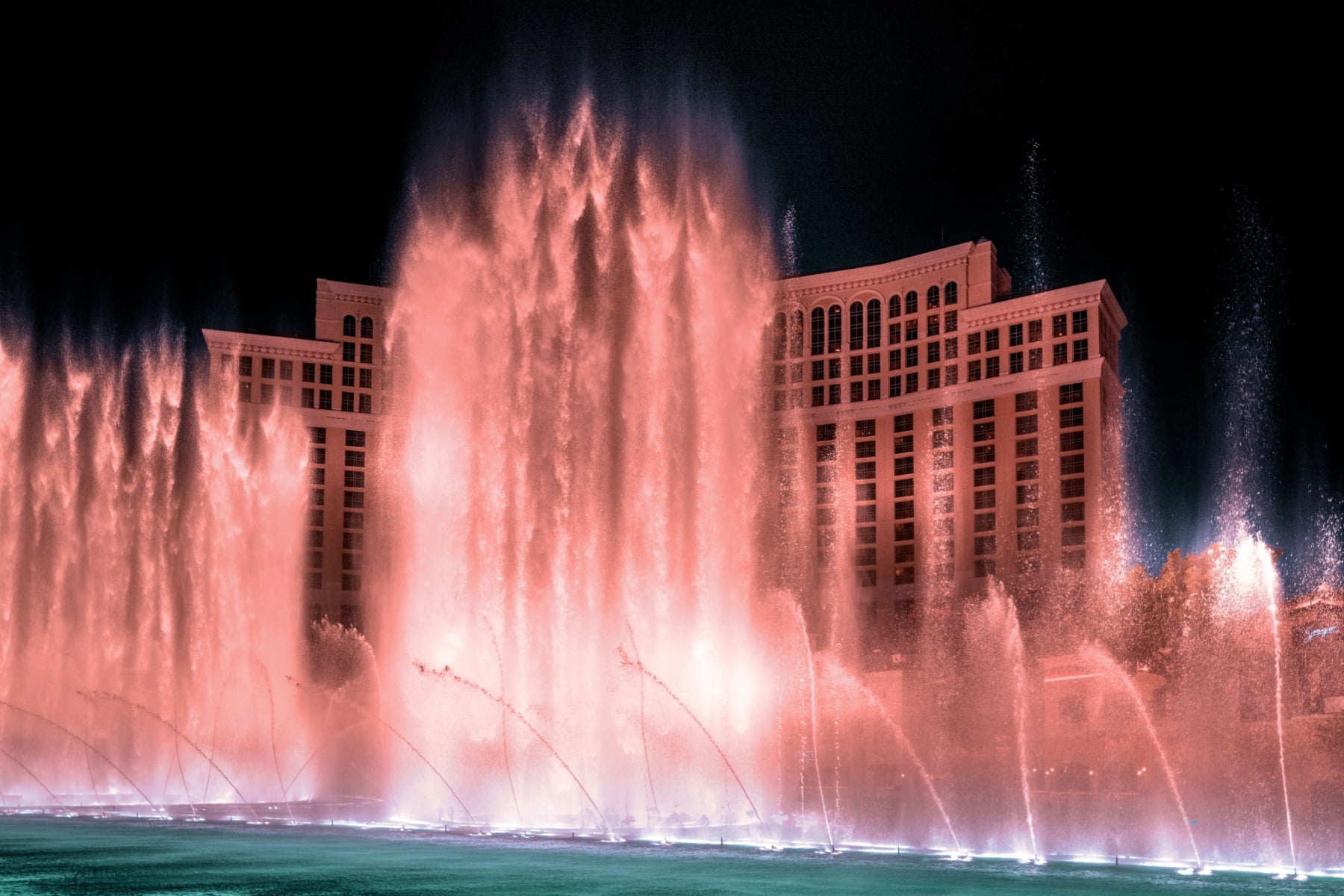 Bellagio Fountains at night.