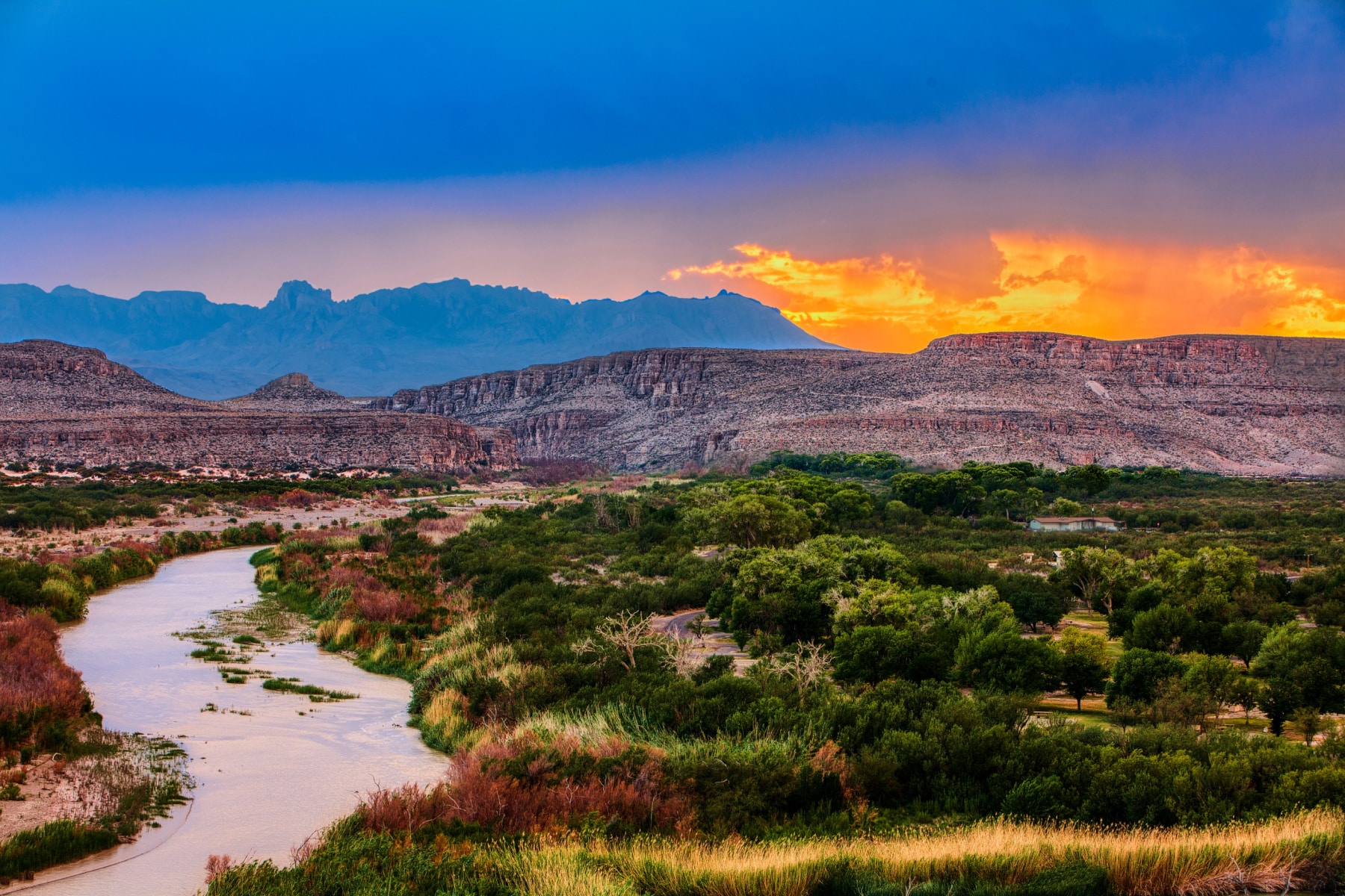 Big Bend National Park, near Mexican border, USA at sunset