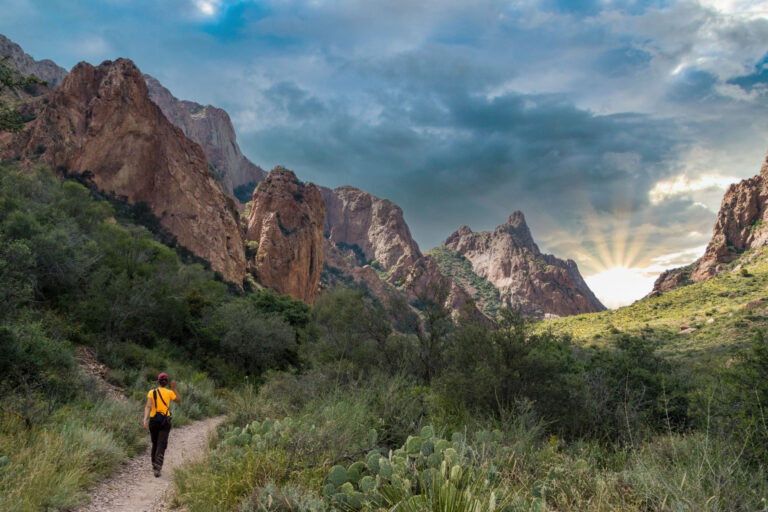 The sun rises over a mountain on one of the best hikes in Big Bend National Park. (Shutterstock/imagoDens)