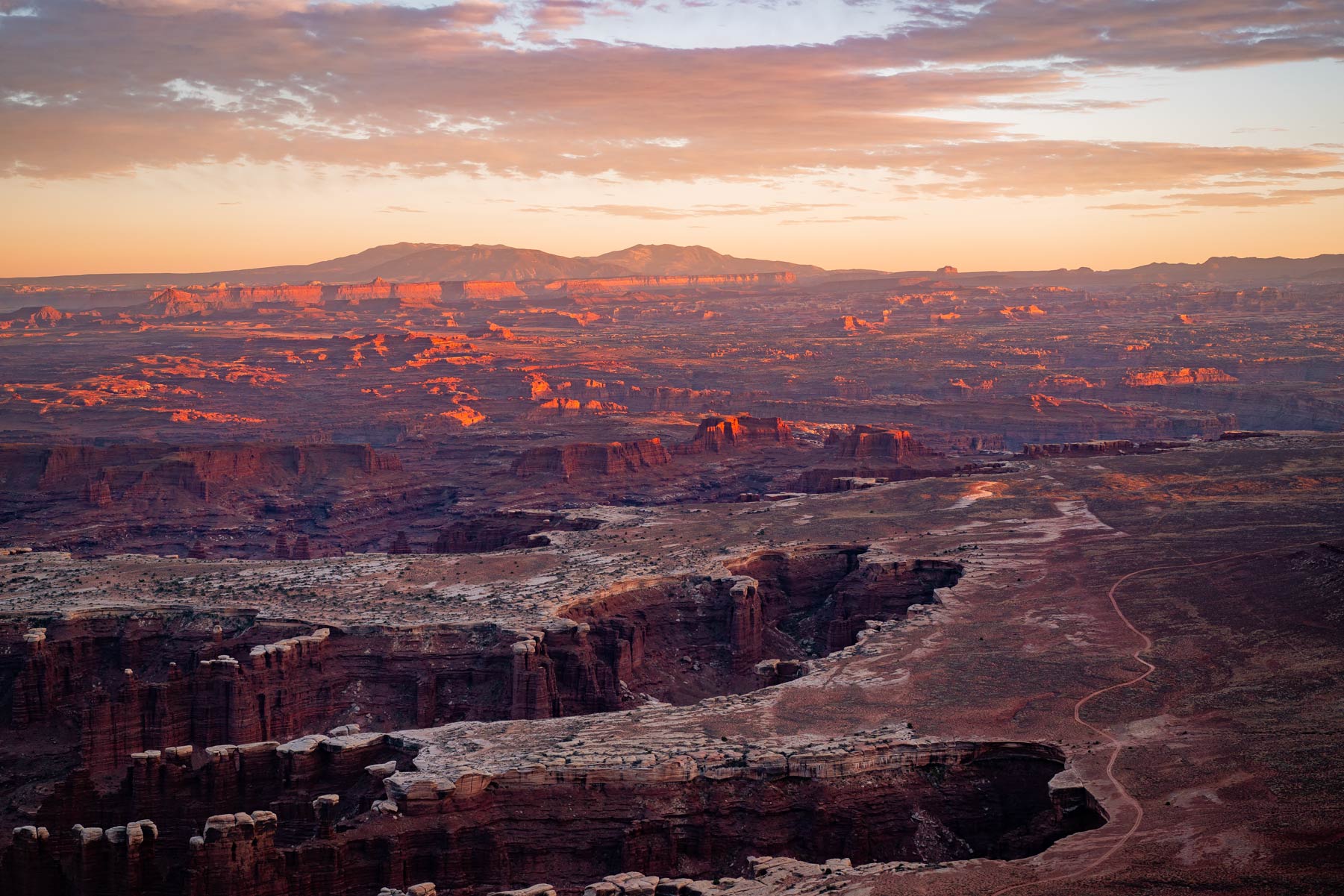 grand view sunset in canyonlands national park utah