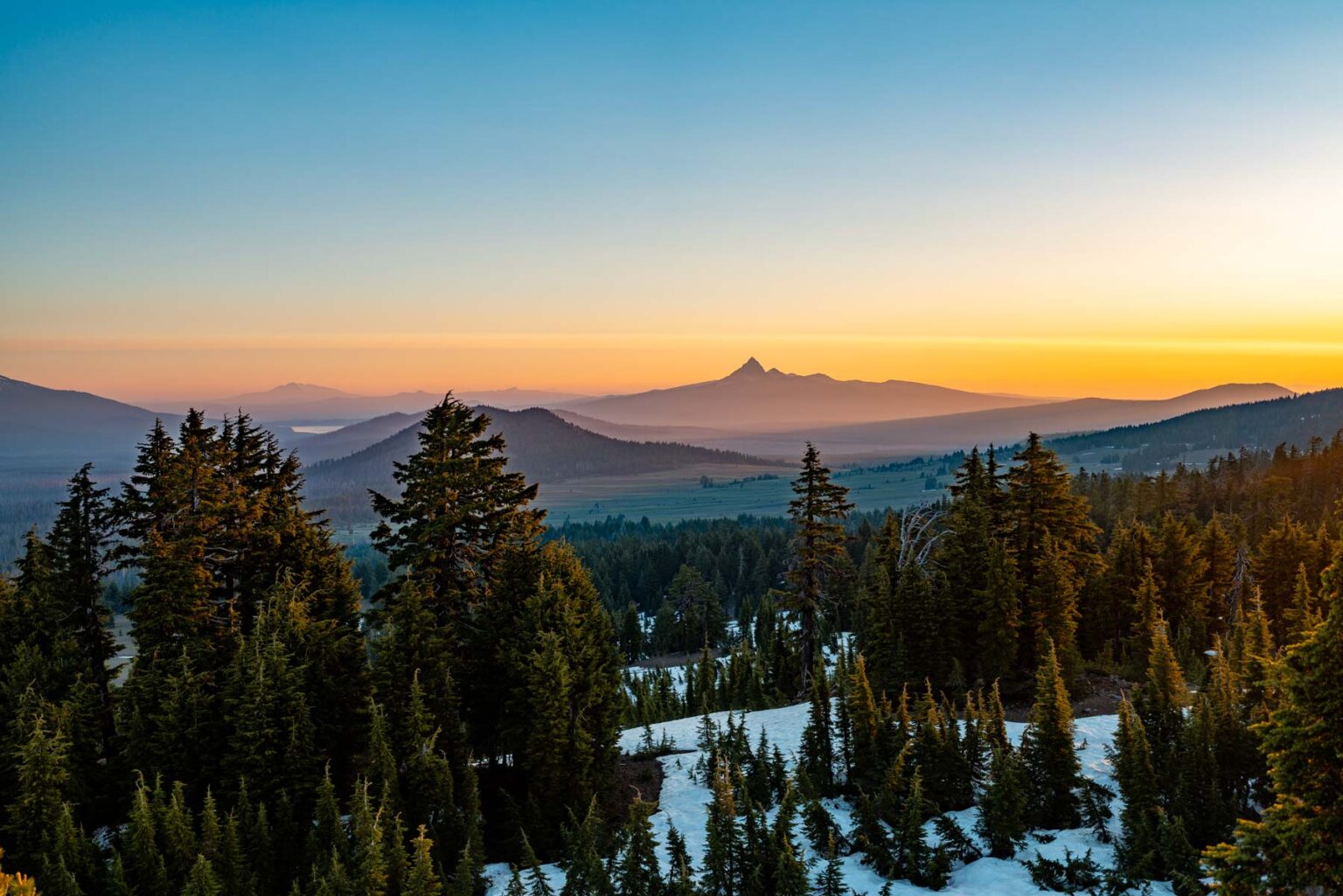 Sunrise at Crater Lake.