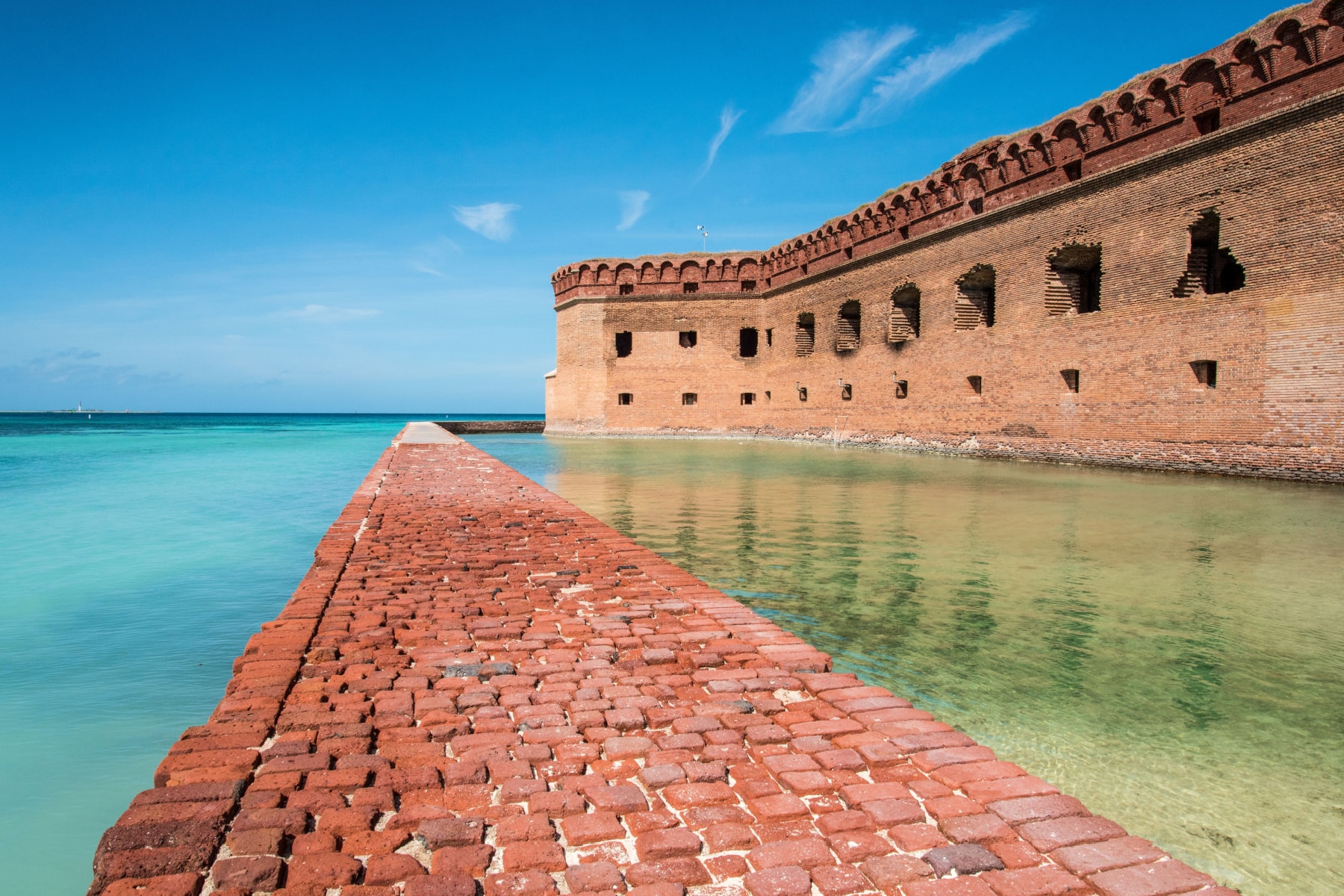 Moat Wall at Fort Jefferson in Dry Tortugas National Park