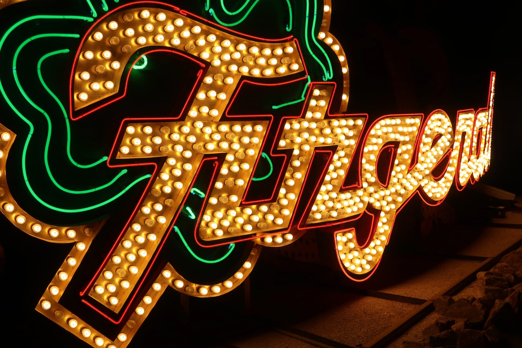Neon Museum sign for Fitzgerald's in Las Vegas