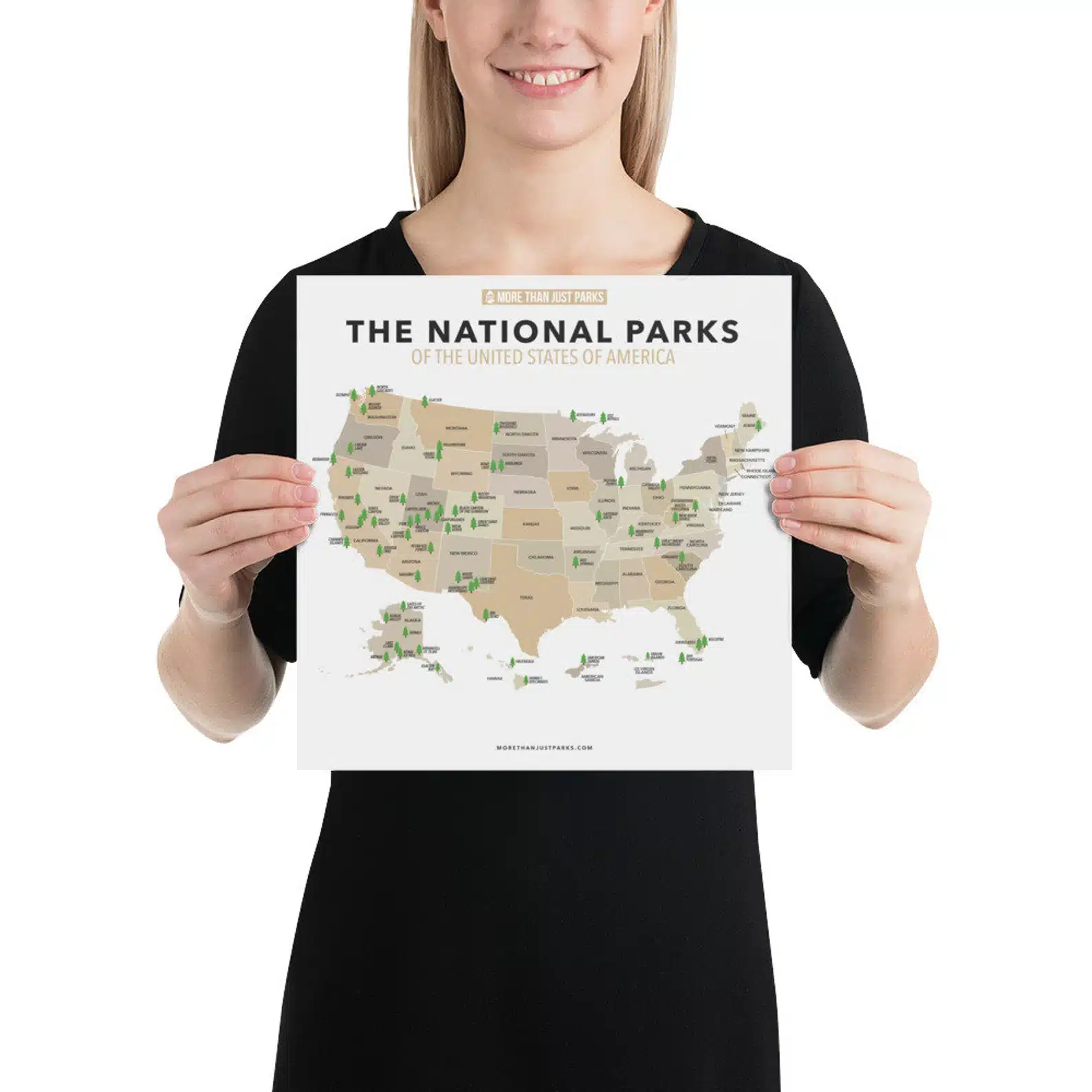national parks map print