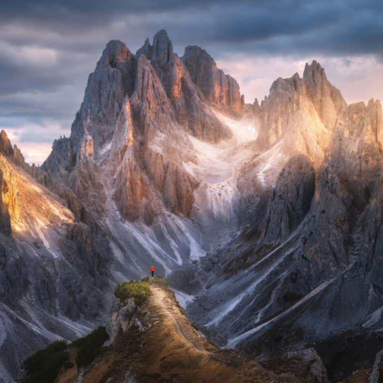 Rock climbing fixed anchor in wilderness