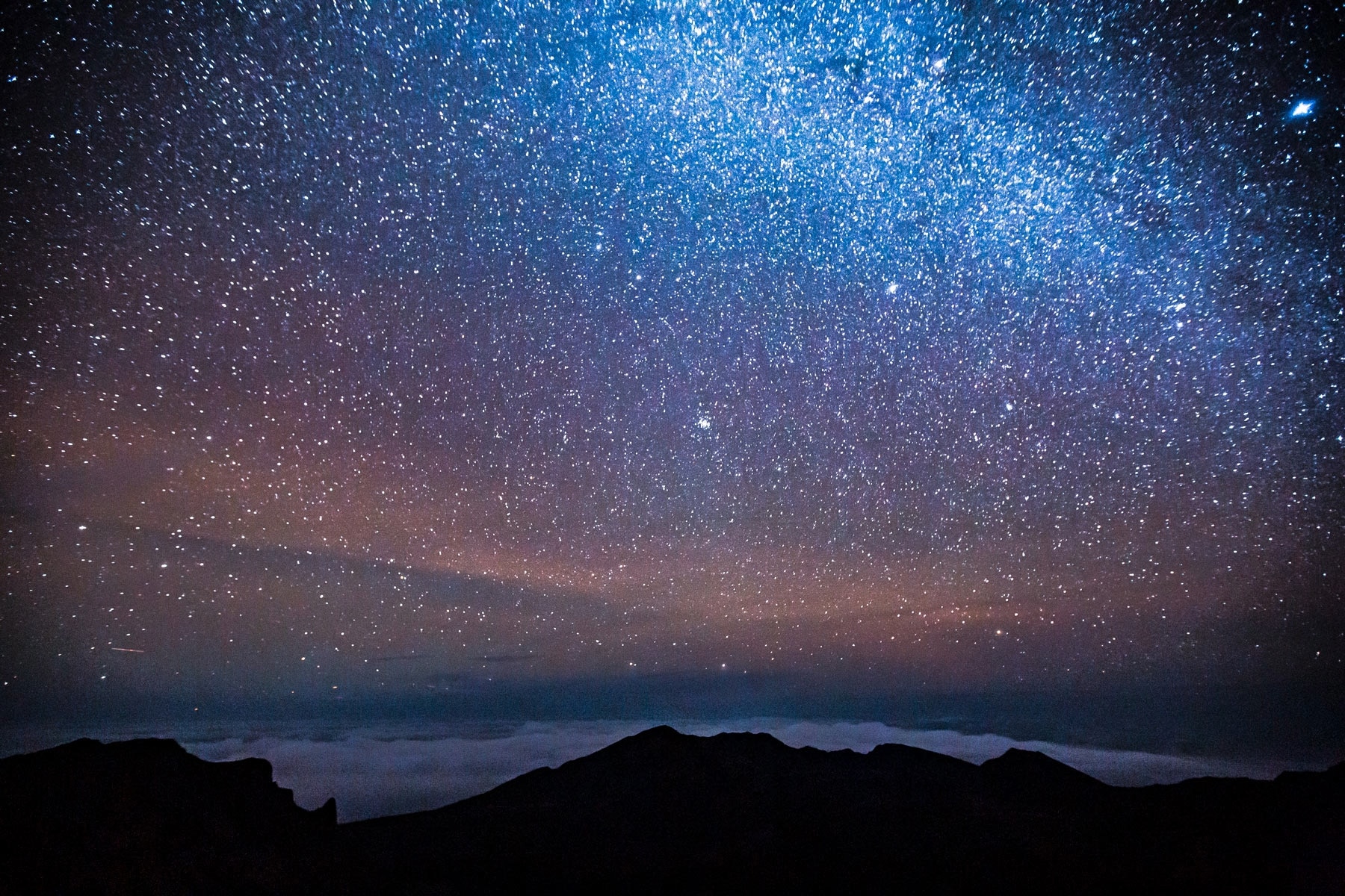 Stars over Haleakala National Park.