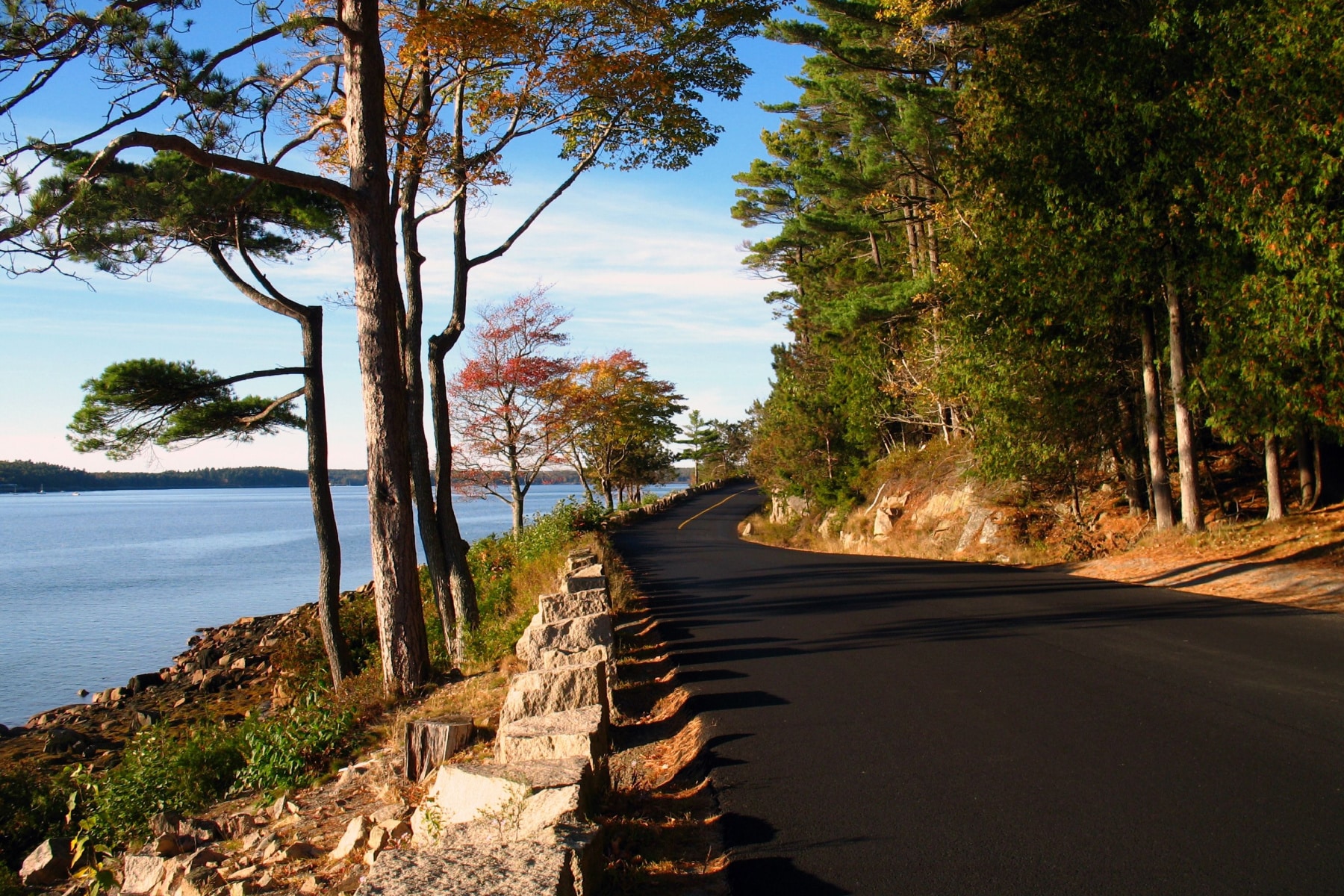 Sargeant Road in Northwest Harbor weaves the edge of Somes Sound on Mount Desert Island, Maine.
