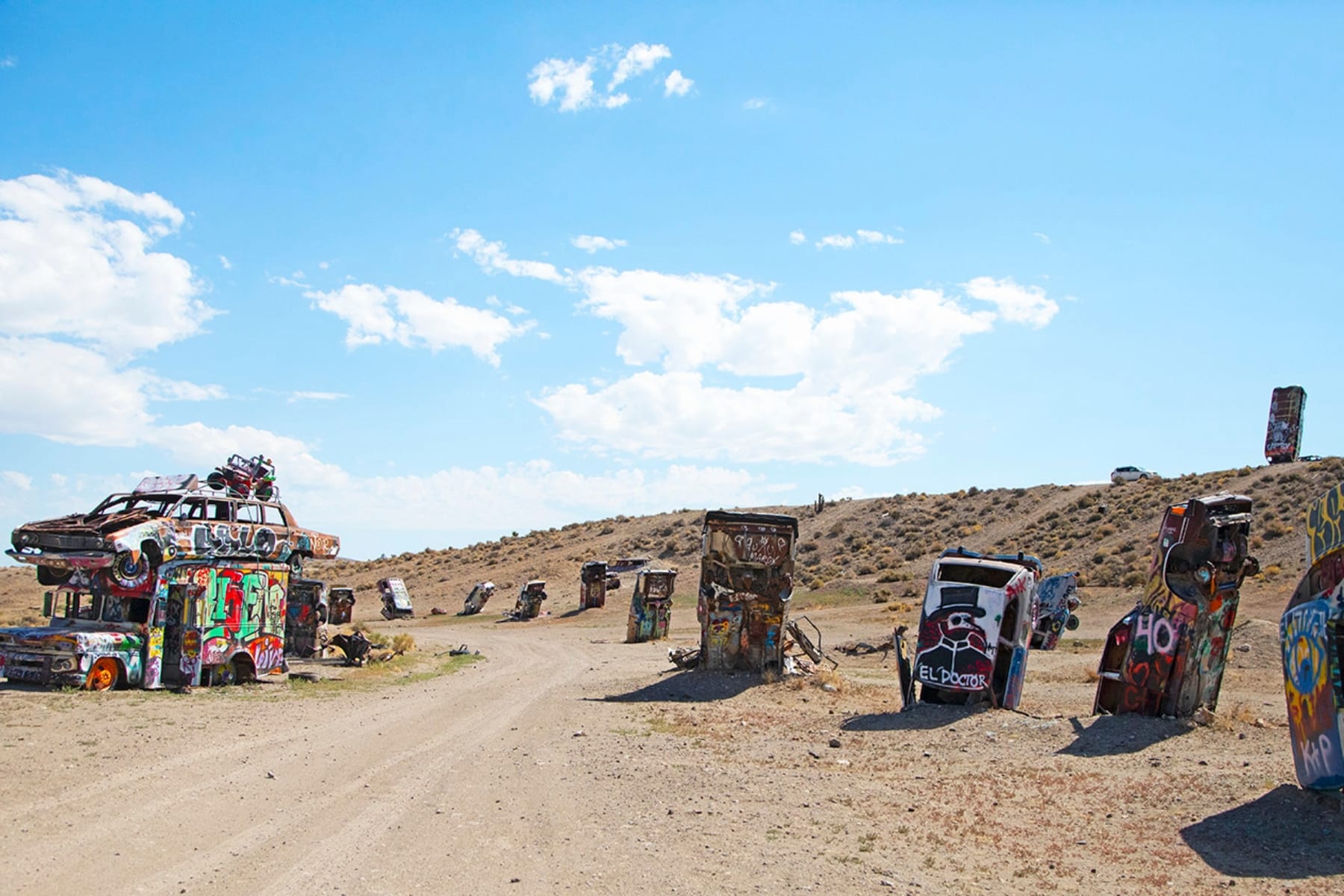 International car forest in Goldfield Nevada, a suggested stop on the dark sky park road trip