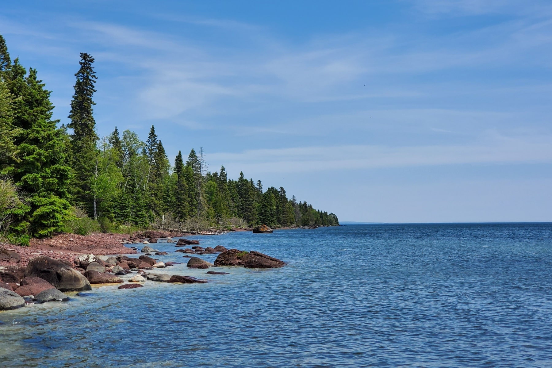 Isle Royal National Park Michigan shoreline on Lake Superior
