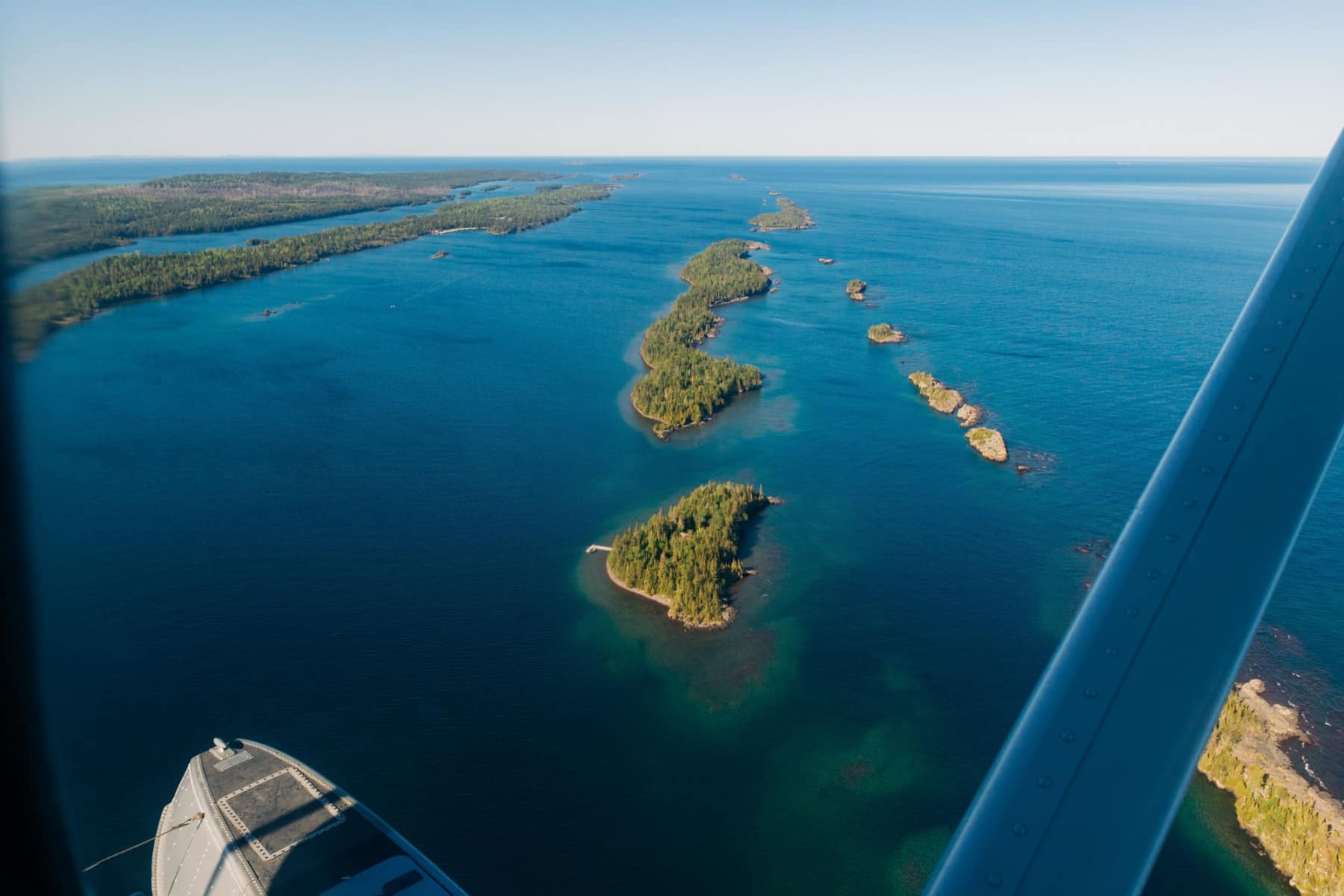 Isle Royale National Park as seen from a seaplane.