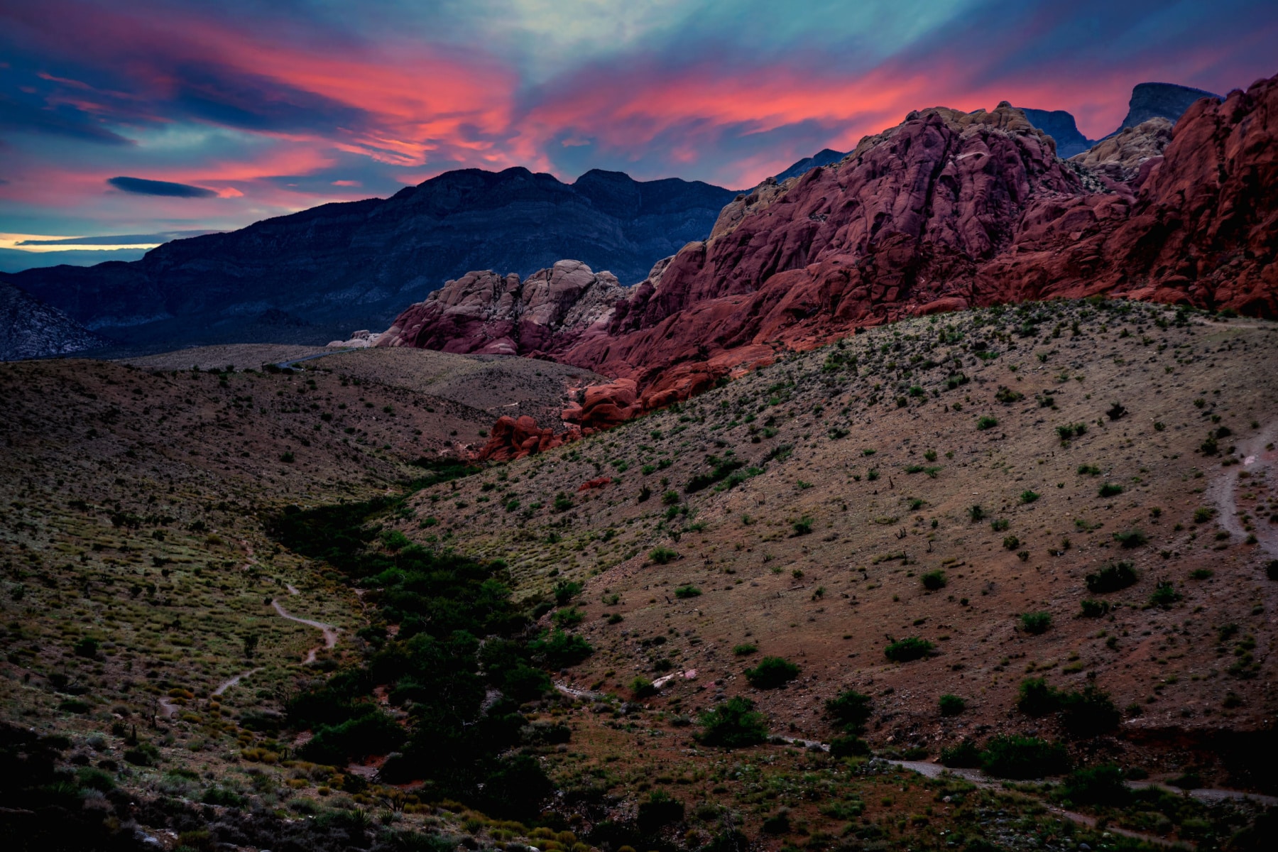 Red Rock Canyon Sunset near Las Vegas Nevada