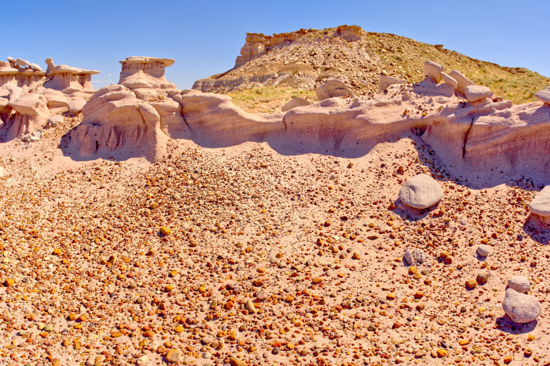 The sandcastle formations in Petrified Forest Arizona.
