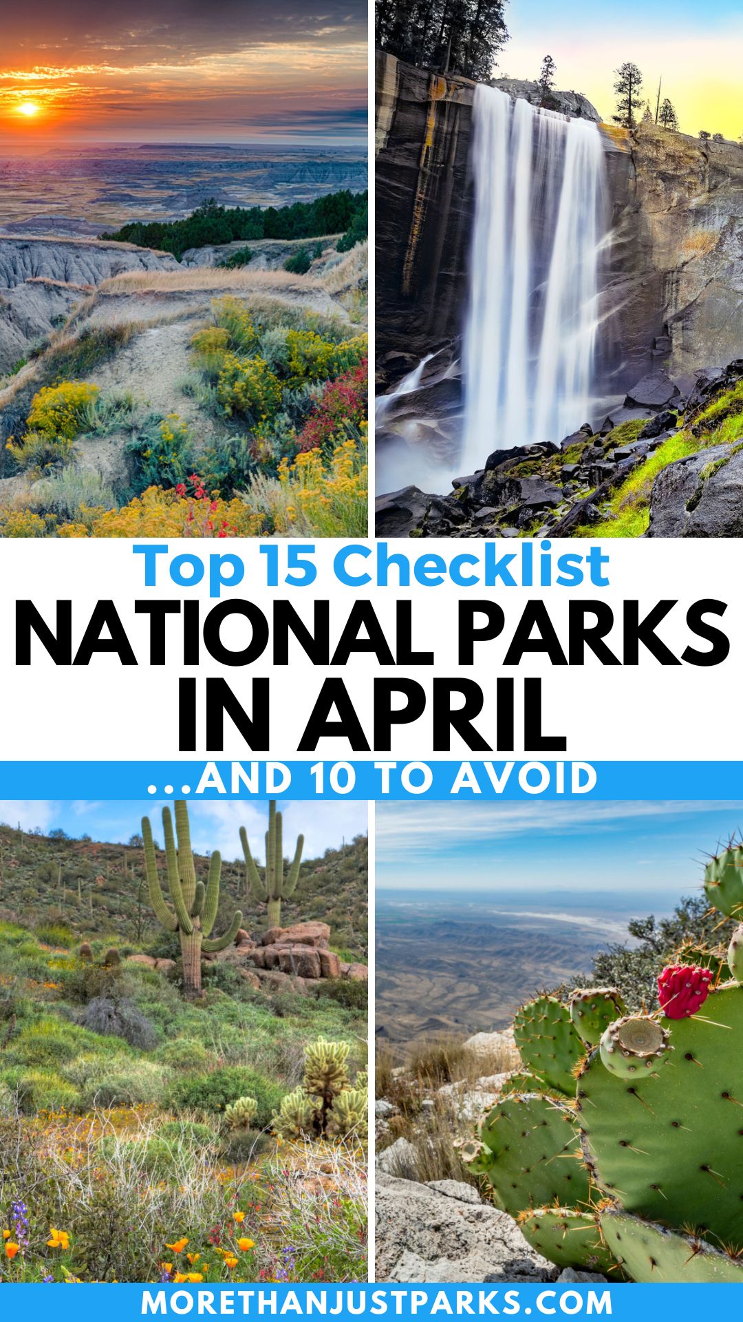 Top 15 Best National Parks to Visit in April graphic