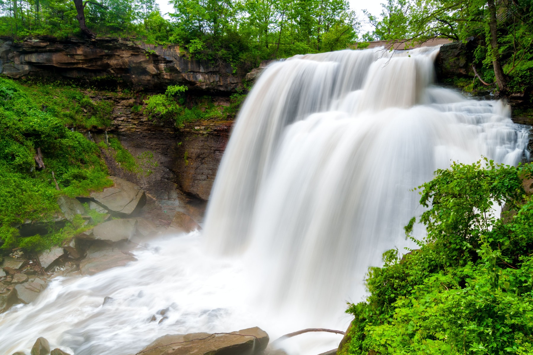 Brandywine Falls in Spring is one reason Cuyahoga Valley is one of the best national parks to visit in April