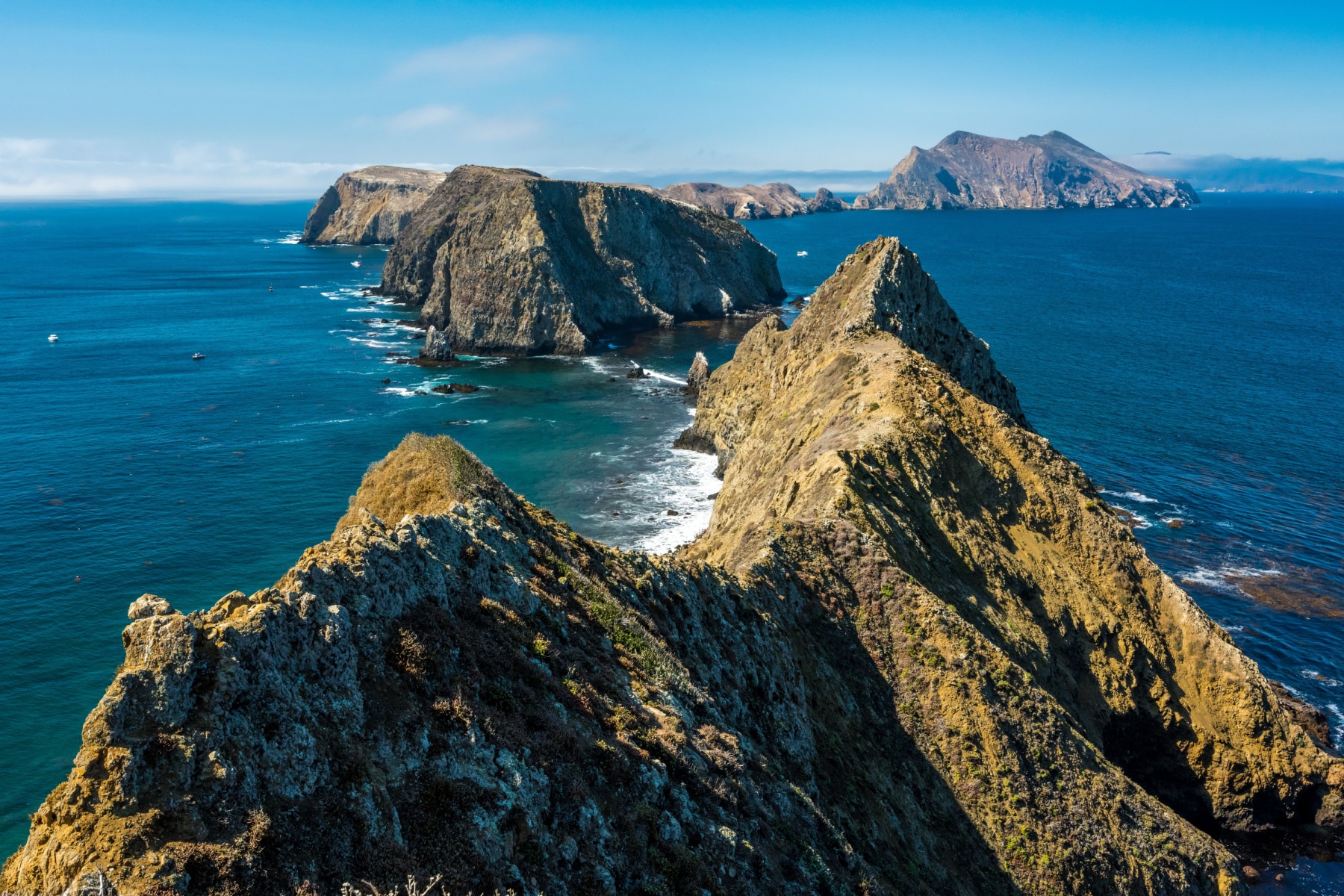 Channel Islands National Park in California as seen looking over the islands. 