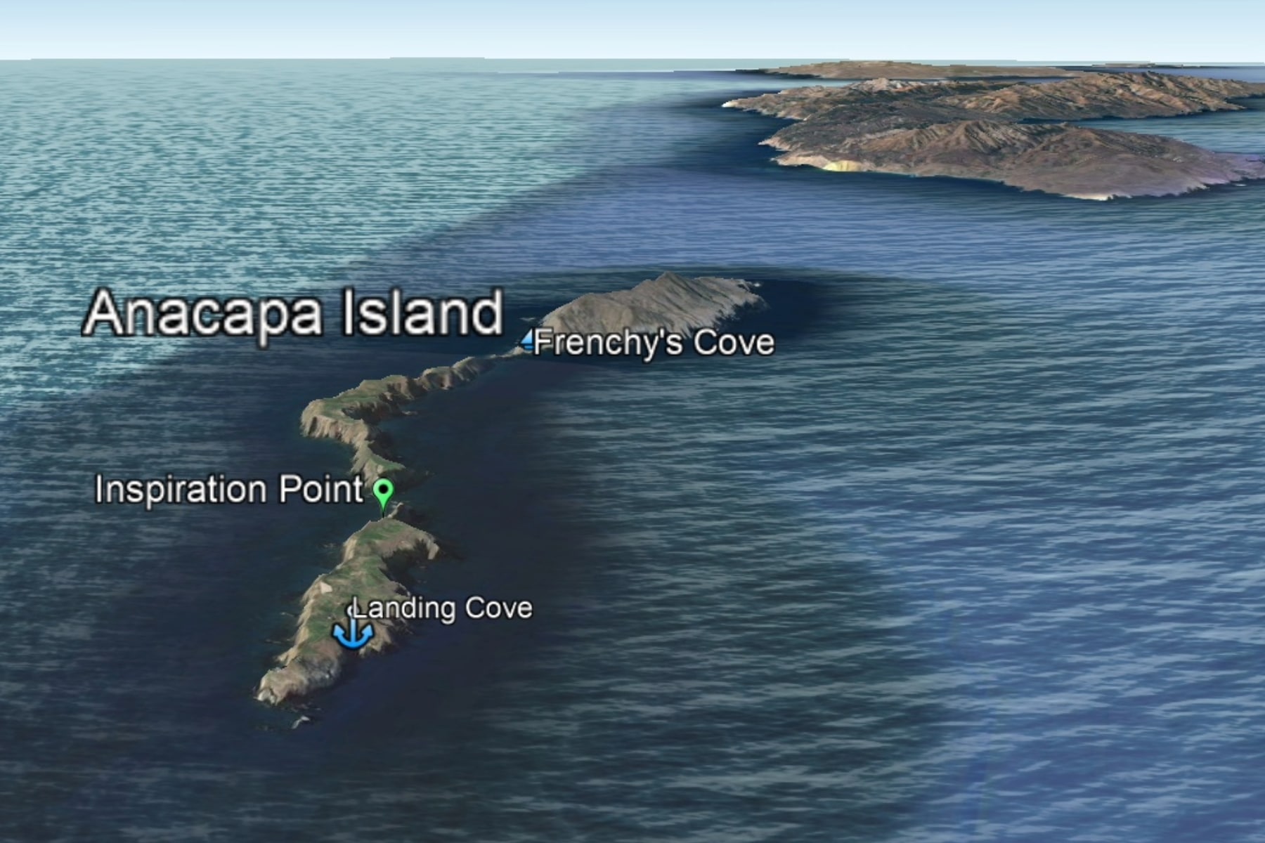 Frenchys Cove Location on West Anacapa Island in Channel Islands National Park