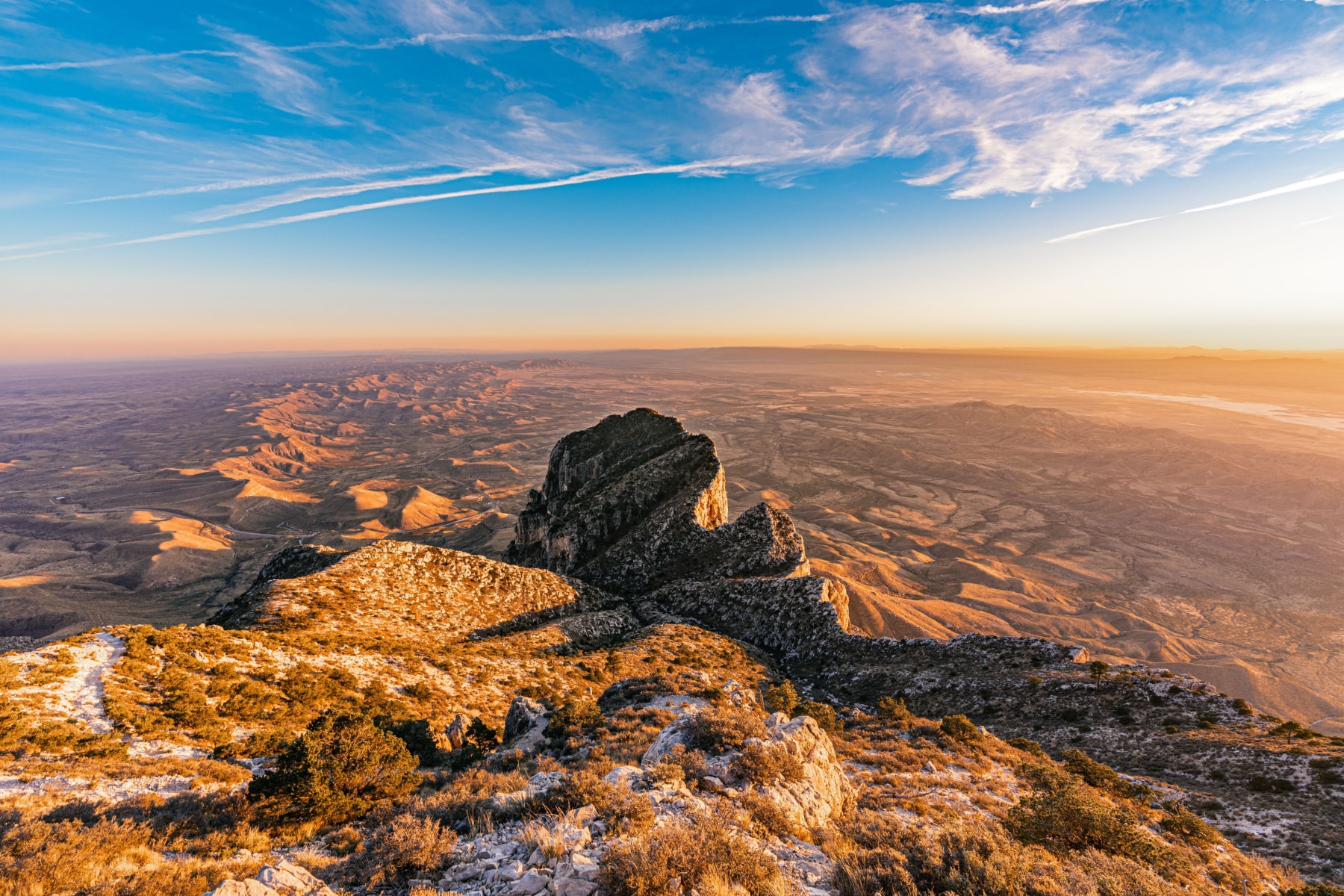 One of the best hikes in Guadalupe Mountains National Park offers a view of El Capitan and the surrounding wilderness as mountains and grasslands spread in the distance.