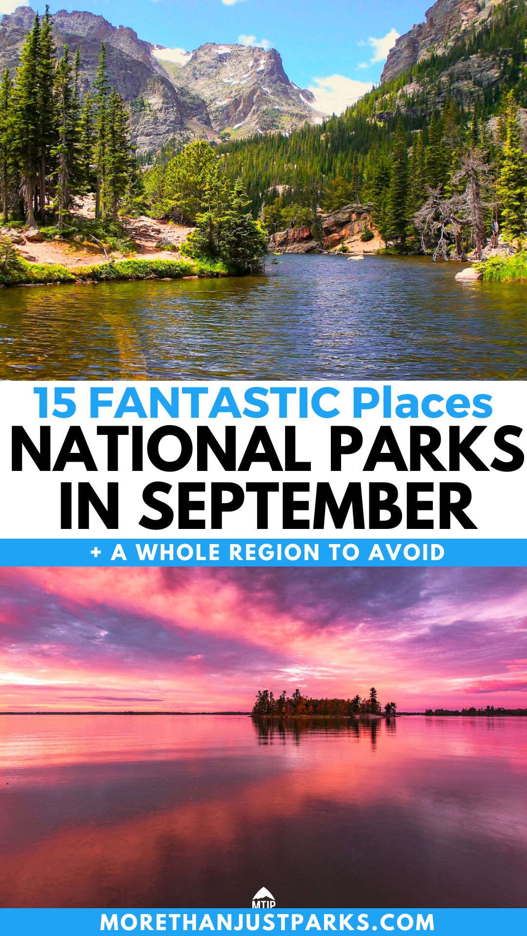 Best national parks to visit in September graphic