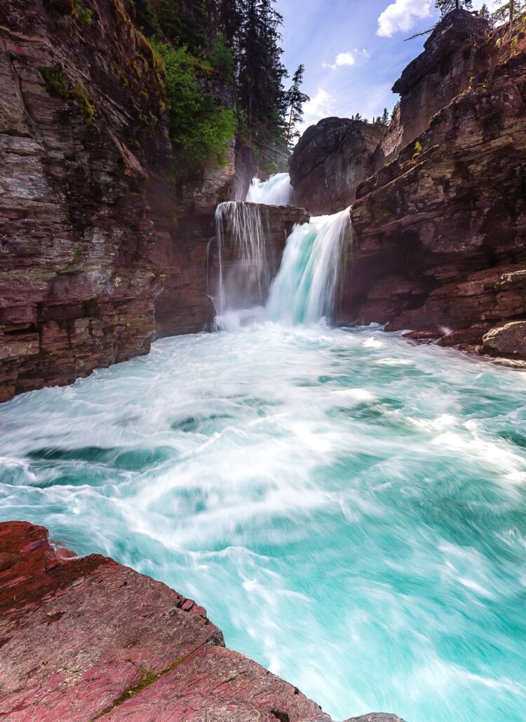 Saint Mary Falls Glacier National Park Best National Parks to Visit in August