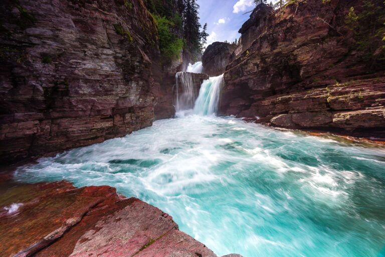 Saint Mary Falls Glacier National Park Best National Parks to Visit in August