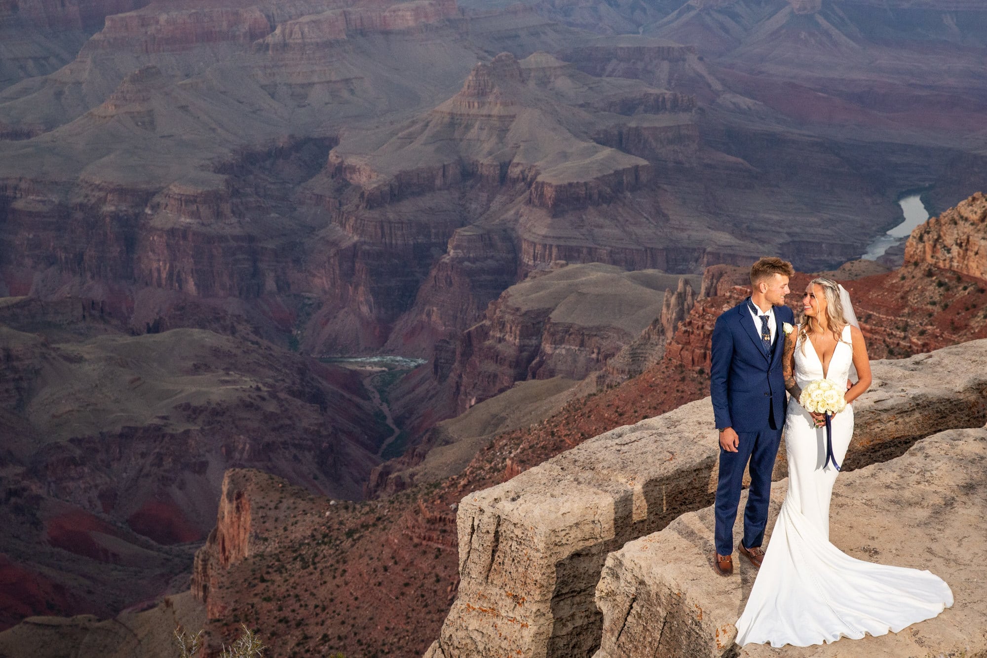 A Grand Canyon National Park Wedding at the edge of the canyon.