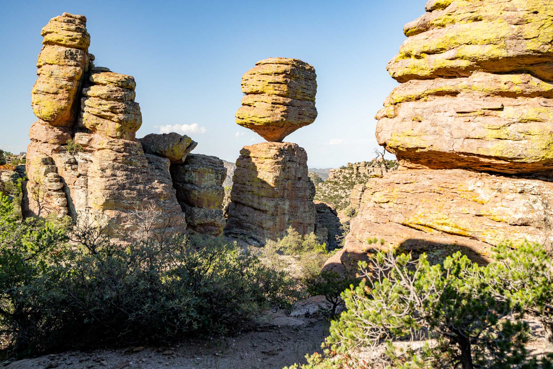 Big Balanced Rock, a squat boulder perched on a narrow rock pedestal